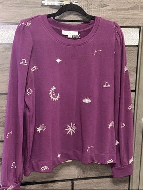 LOFT Purple Zodiac & Celestial Sweatshirt